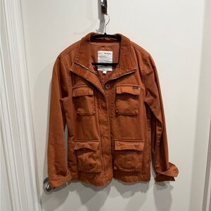 RVCA Women's Orange Military like Jacket. Pre-Loved.